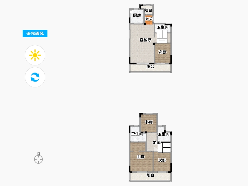 浙江省-绍兴市-元垄镜庐-145.60-户型库-采光通风