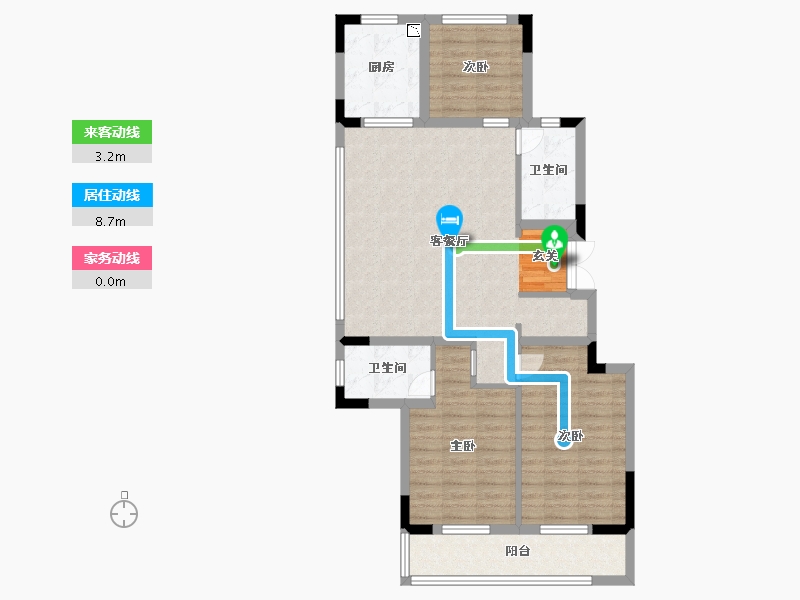 浙江省-绍兴市-元垄镜庐-91.20-户型库-动静线