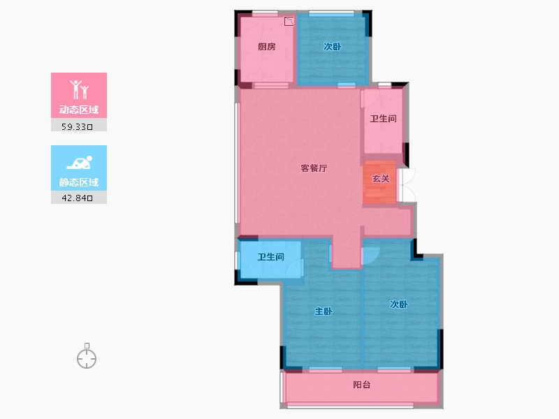 浙江省-绍兴市-元垄镜庐-91.20-户型库-动静分区