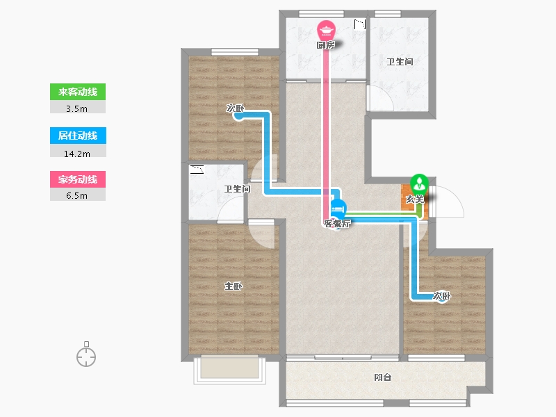 山东省-潍坊市-金鼎世家-107.01-户型库-动静线