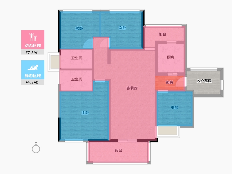 广东省-河源市-富力天禧花园-106.40-户型库-动静分区