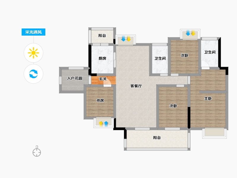 广东省-河源市-富力天禧花园-118.40-户型库-采光通风