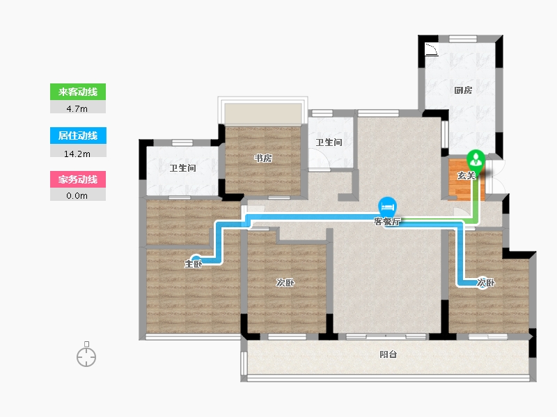 浙江省-绍兴市-元垄镜庐-111.20-户型库-动静线