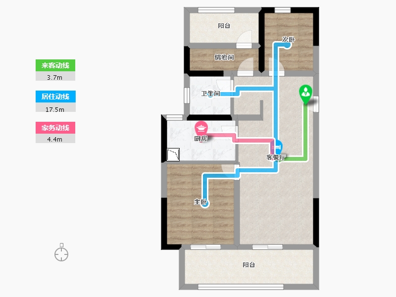 河南省-郑州市-华润置地凯旋门-71.20-户型库-动静线