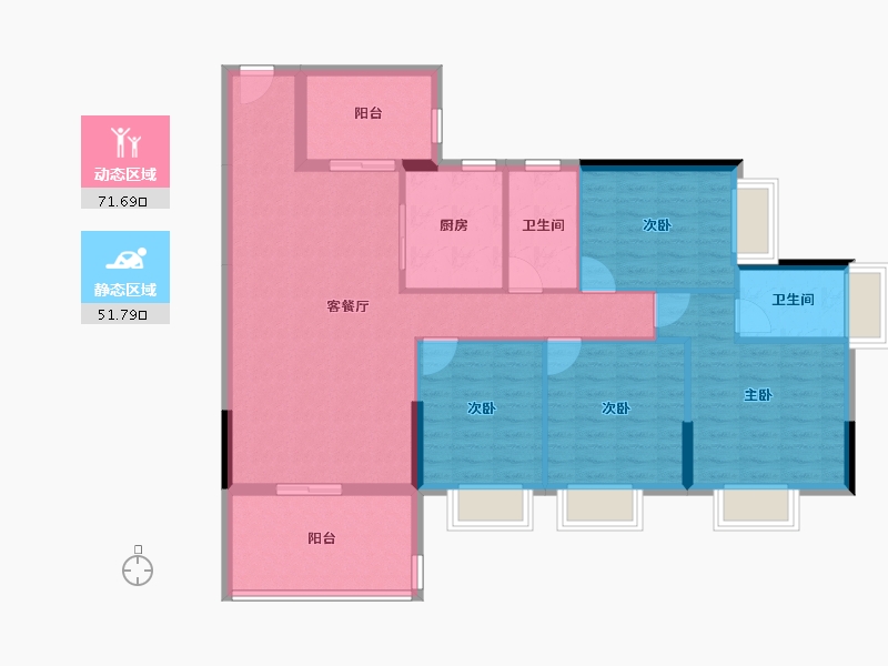 广东省-湛江市-万洲悦华府-111.75-户型库-动静分区