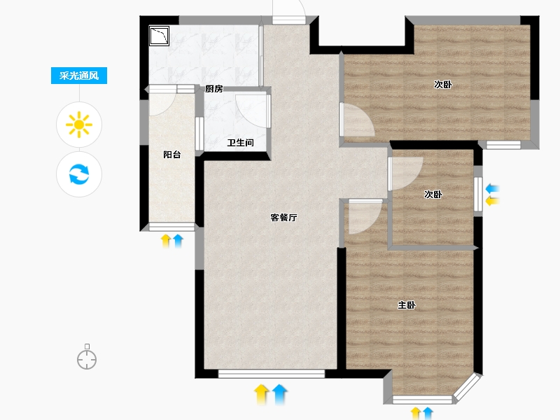 福建省-泉州市-百宏御墅香缇-85.01-户型库-采光通风