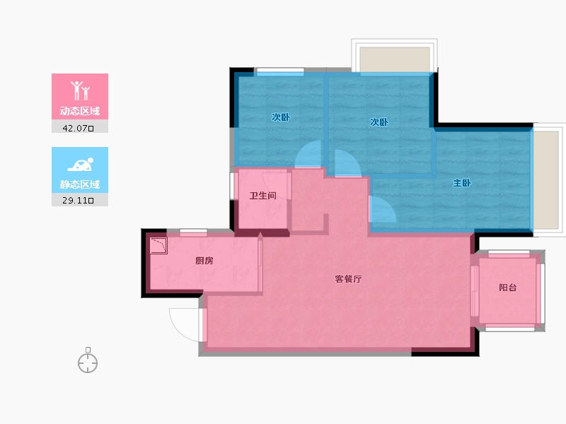 广西壮族自治区-南宁市-金科天籁城-63.34-户型库-动静分区