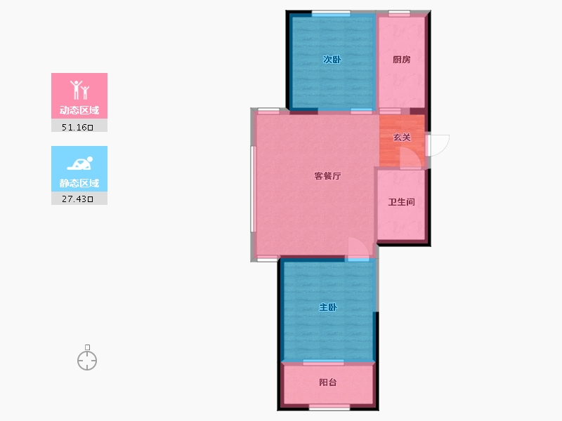 山东省-威海市-新港城-70.40-户型库-动静分区