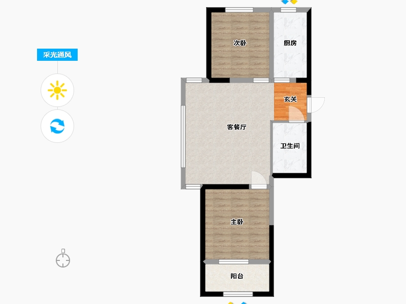 山东省-威海市-新港城-70.40-户型库-采光通风