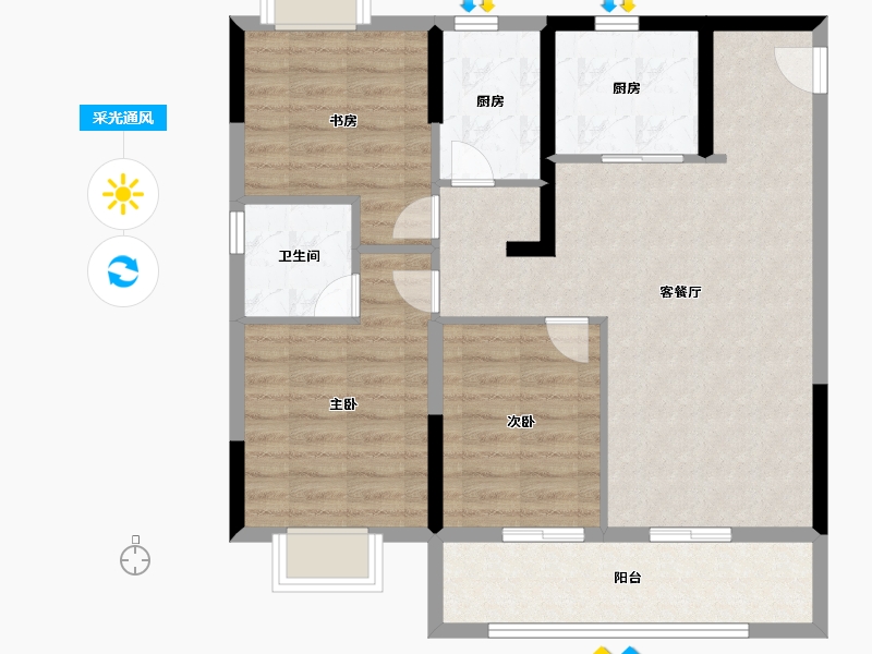 江苏省-无锡市-金融街金悦府-84.01-户型库-采光通风