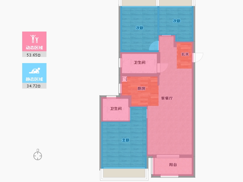 上海-上海市-鑫耀中城-79.19-户型库-动静分区