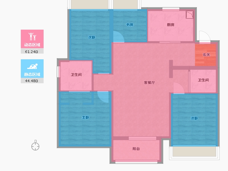 上海-上海市-鑫耀中城-94.39-户型库-动静分区