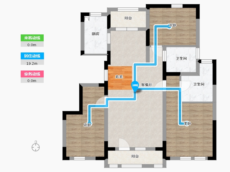 吉林省-长春市-绿地澜溪府-88.71-户型库-动静线