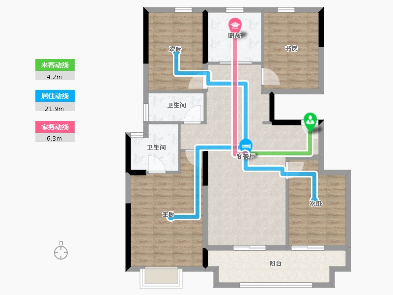 河南省-郑州市-康桥玖玺园-113.60-户型库-动静线