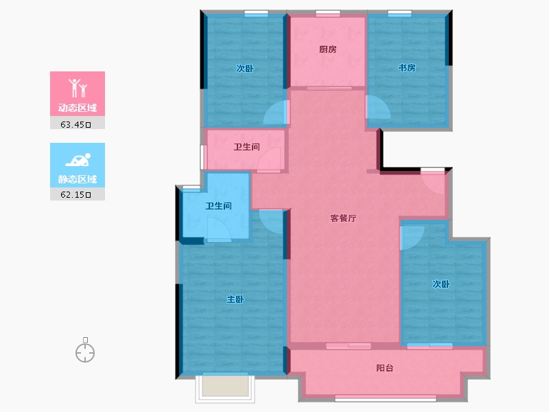 河南省-郑州市-康桥玖玺园-113.60-户型库-动静分区