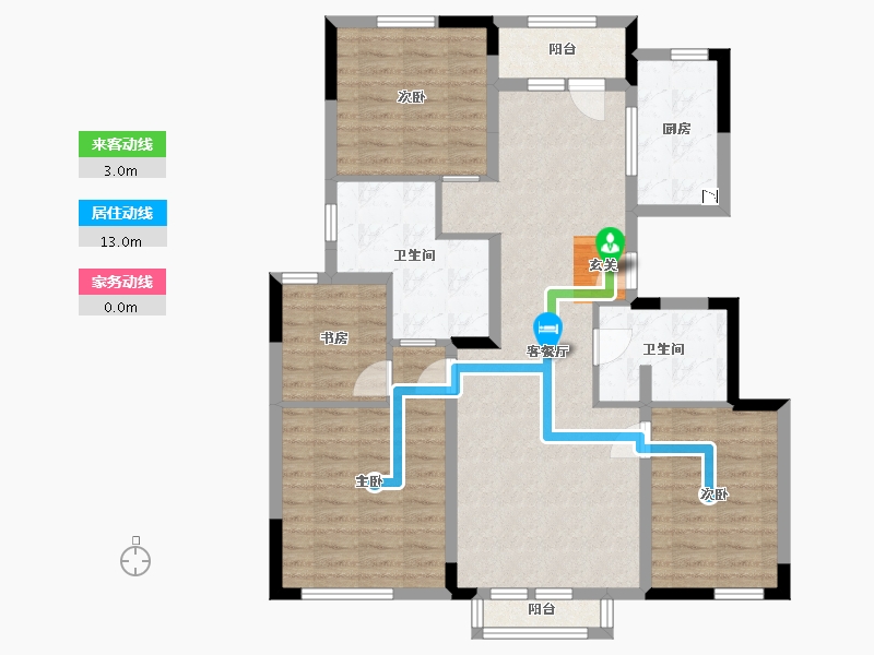 吉林省-长春市-绿地澜溪府-103.31-户型库-动静线