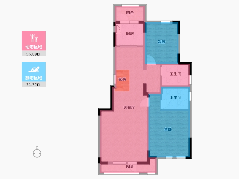 吉林省-长春市-绿地澜溪府-77.46-户型库-动静分区