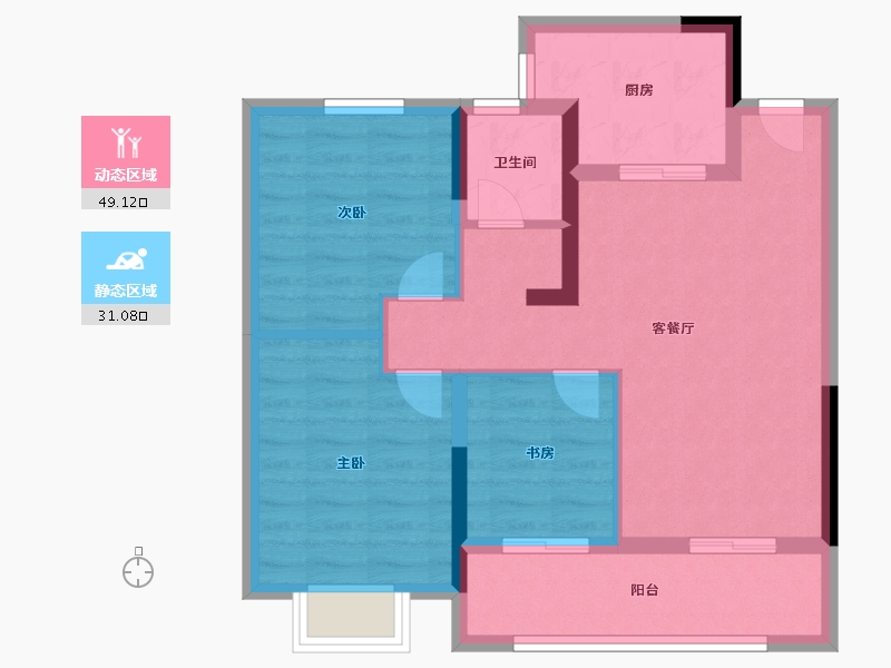 江苏省-无锡市-金融街金悦府-71.20-户型库-动静分区