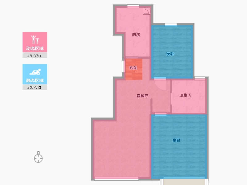 吉林省-长春市-复地卡伦湖生态城-71.20-户型库-动静分区