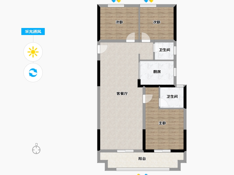 河南省-郑州市-康桥玖玺园-101.59-户型库-采光通风