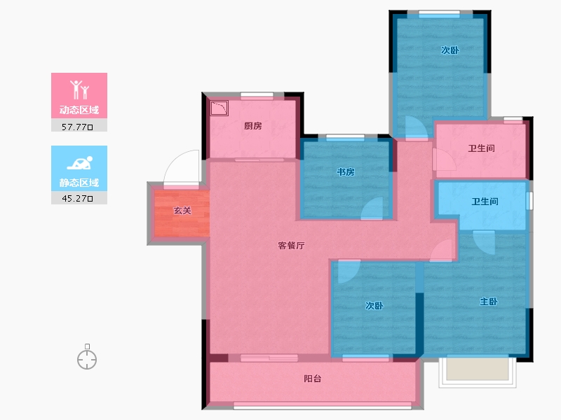 安徽省-合肥市-斌锋当代府MOMΛ-91.00-户型库-动静分区