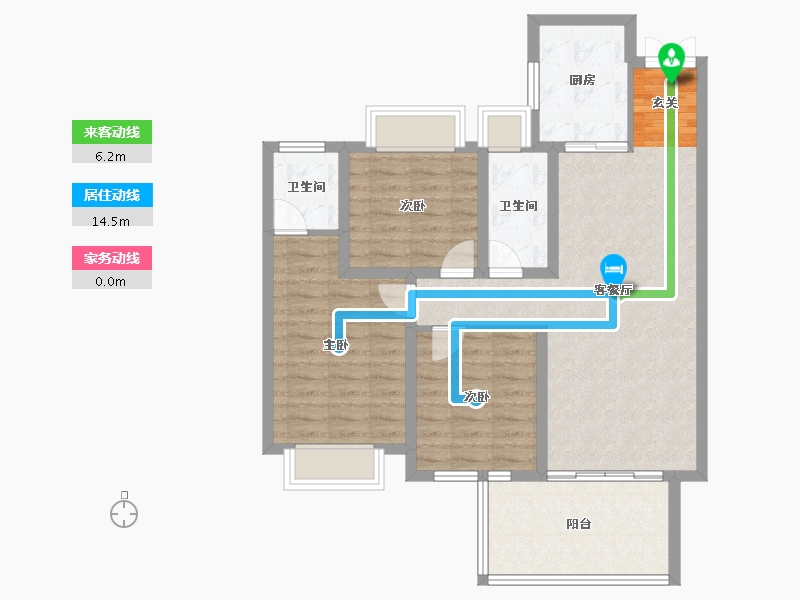 湖南省-邵阳市-乾道桃源府-88.87-户型库-动静线