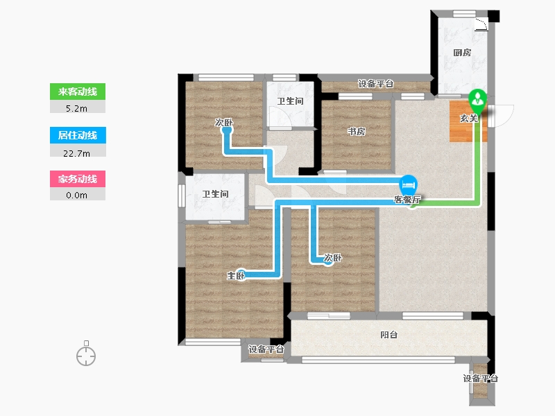 浙江省-嘉兴市-泊翠里-96.00-户型库-动静线