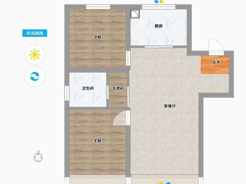 吉林省-长春市-万隆伟业京学府-57.58-户型库-采光通风