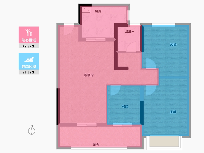 江苏省-无锡市-金融街金悦府-71.20-户型库-动静分区