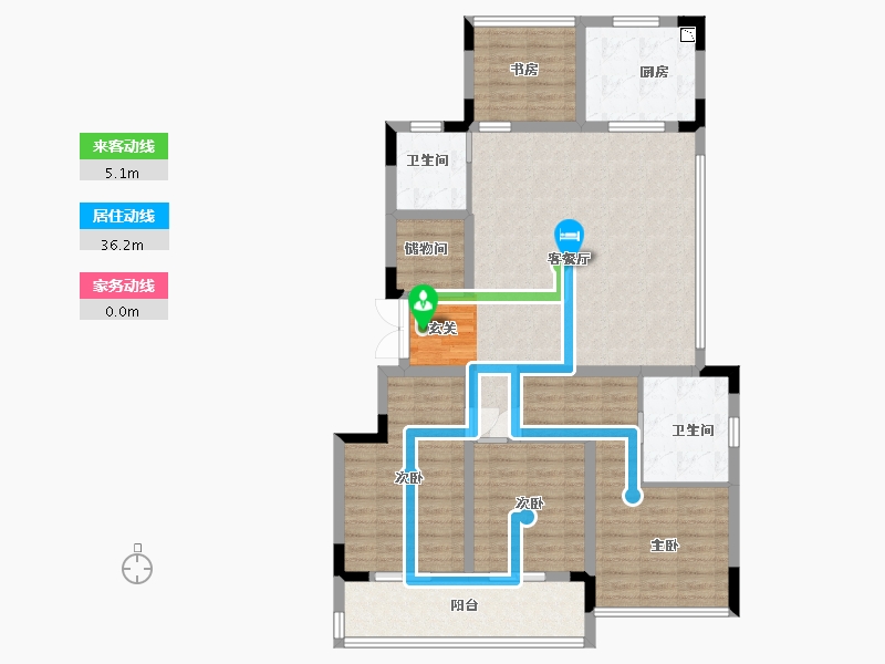 浙江省-绍兴市-元垄镜庐-114.40-户型库-动静线