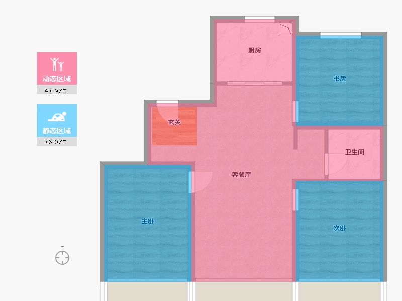 吉林省-长春市-万隆伟业京学府-71.51-户型库-动静分区