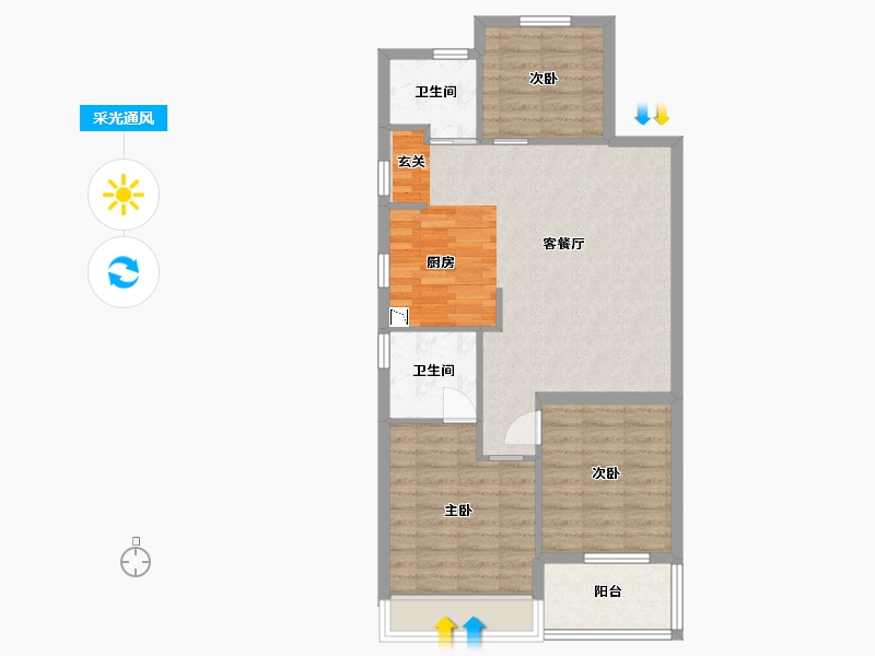 上海-上海市-鑫耀中城-79.20-户型库-采光通风