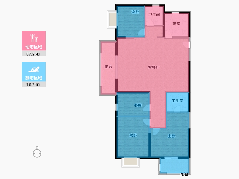 河南省-郑州市-康桥玖玺园-112.00-户型库-动静分区