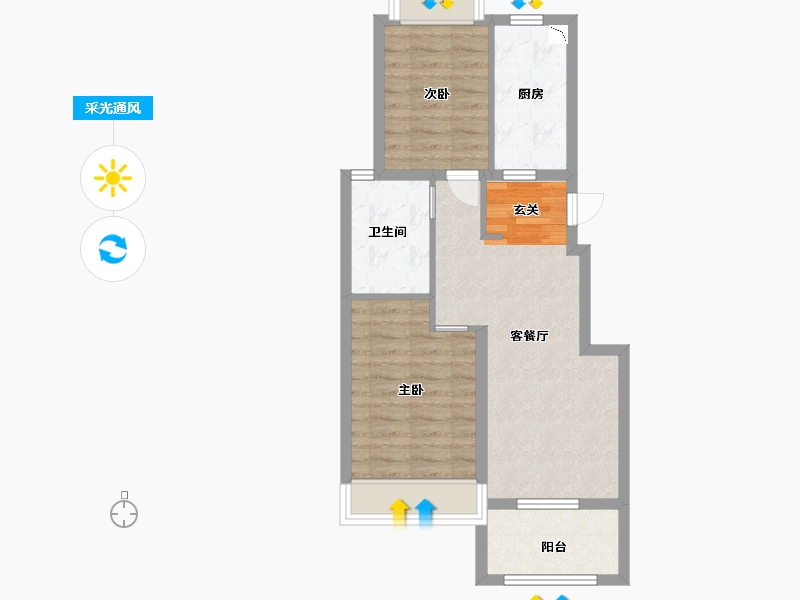 上海-上海市-龙信御澜天樾-60.00-户型库-采光通风