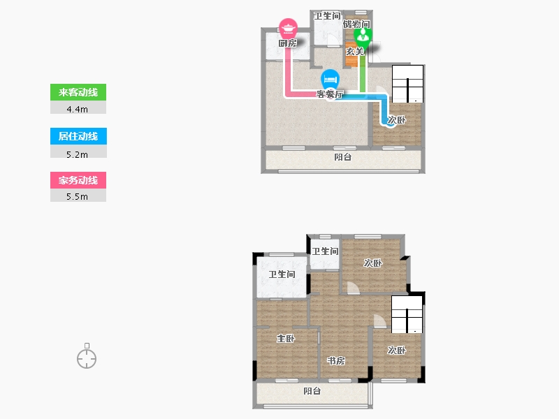 浙江省-绍兴市-元垄镜庐-159.08-户型库-动静线