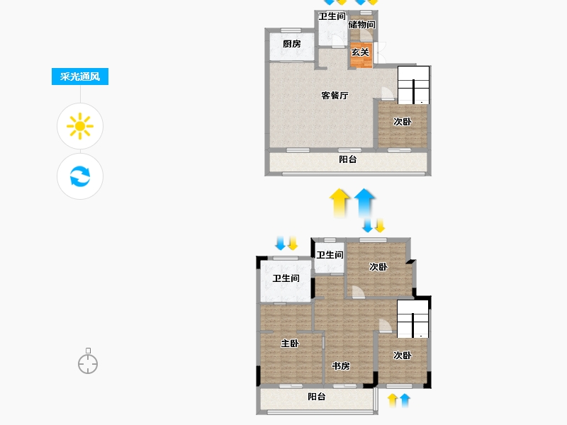 浙江省-绍兴市-元垄镜庐-159.08-户型库-采光通风