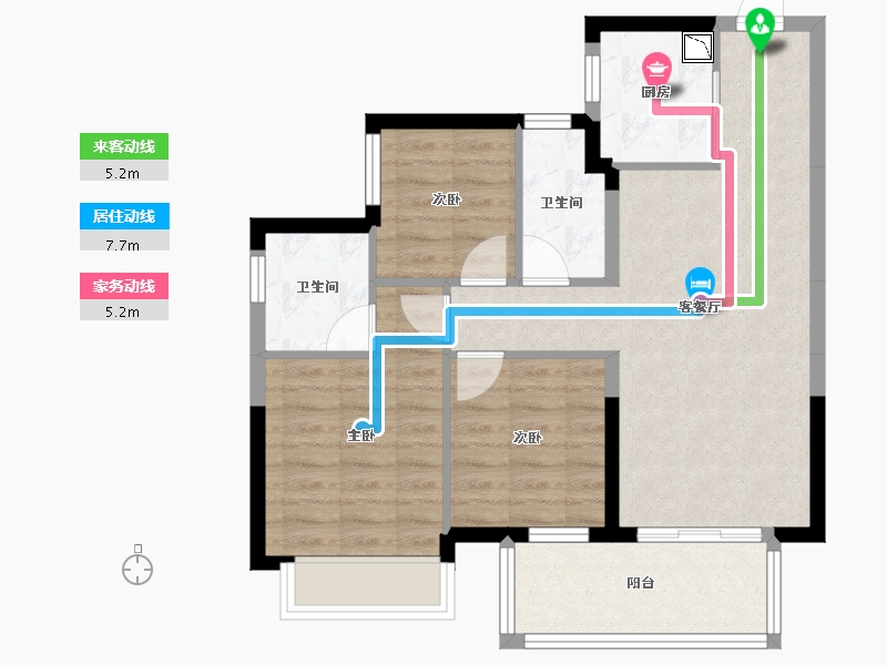 广西壮族自治区-南宁市-龙光水悦龙湾御江-70.87-户型库-动静线