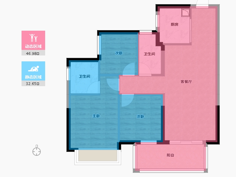 广西壮族自治区-南宁市-龙光水悦龙湾御江-70.87-户型库-动静分区