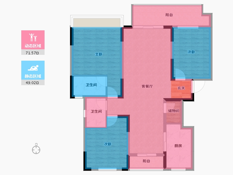 河南省-商丘市-柘城建业春天里-108.00-户型库-动静分区