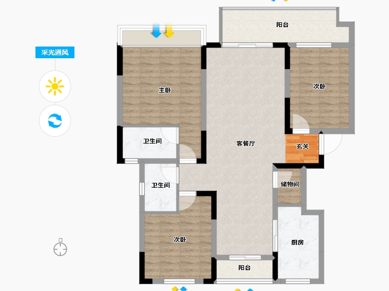 河南省-商丘市-柘城建业春天里-108.00-户型库-采光通风