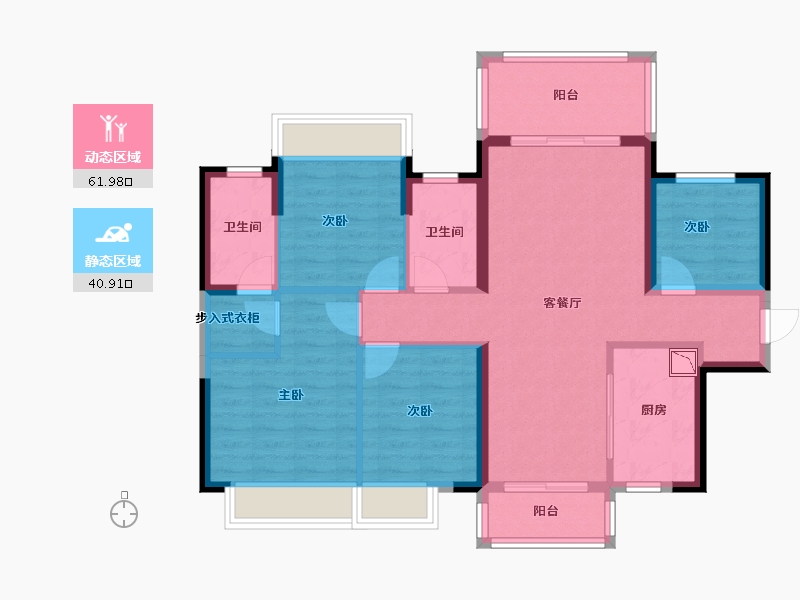 广西壮族自治区-南宁市-龙光水悦龙湾御江-91.42-户型库-动静分区