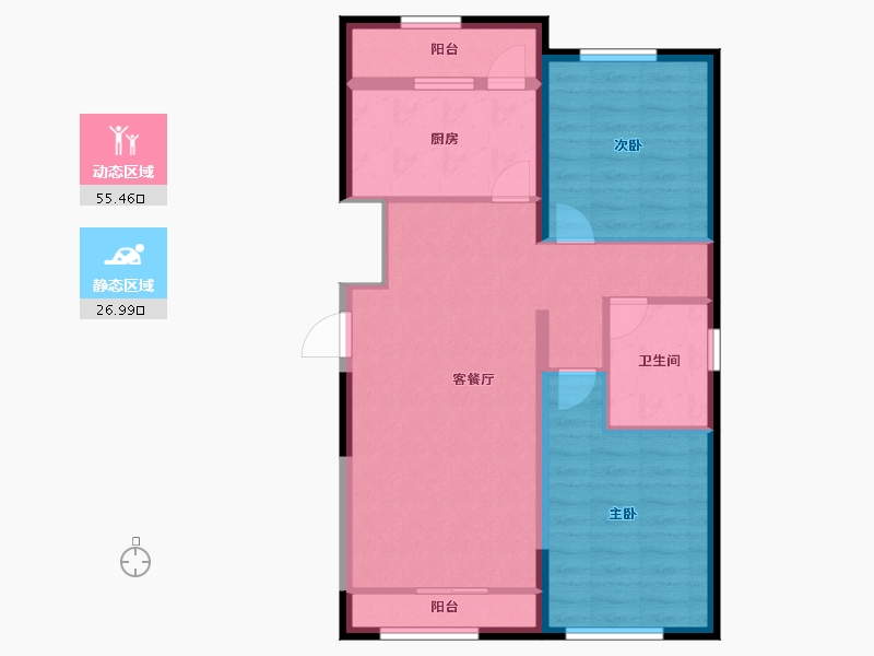 河北省-保定市-学府澜湾-73.60-户型库-动静分区