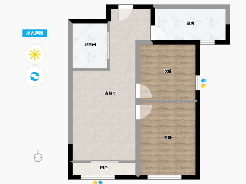 河北省-保定市-学府澜湾-60.79-户型库-采光通风