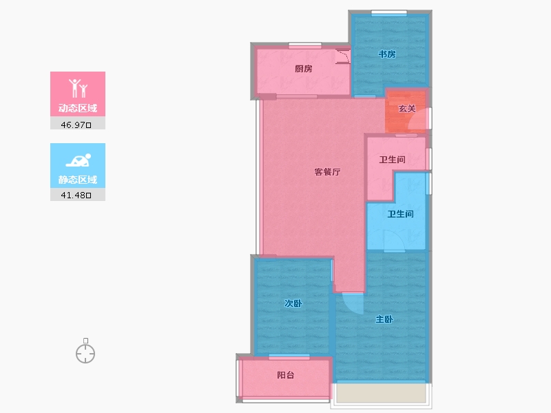 浙江省-杭州市-保利潮起云上府-79.20-户型库-动静分区