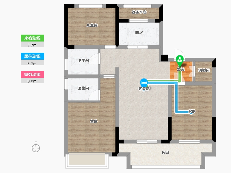 浙江省-杭州市-澳海云樾赋-82.40-户型库-动静线