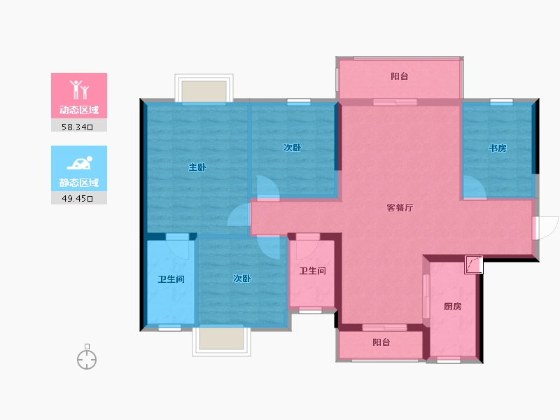 广西壮族自治区-钦州市-光大・悦湖云邸-96.83-户型库-动静分区