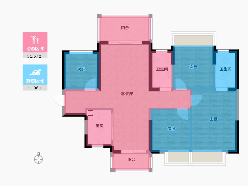 广西壮族自治区-南宁市-龙光水悦龙湾御江-83.10-户型库-动静分区