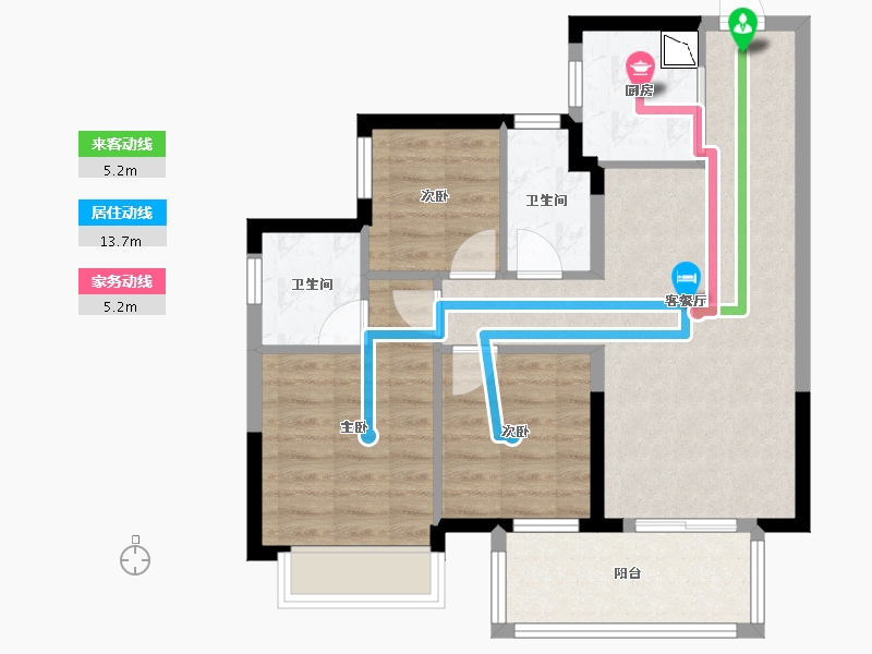 广西壮族自治区-南宁市-龙光水悦龙湾御江-70.56-户型库-动静线