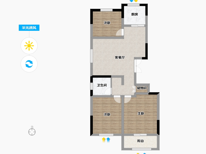 山西省-晋城市-铭基凤凰城-88.00-户型库-采光通风