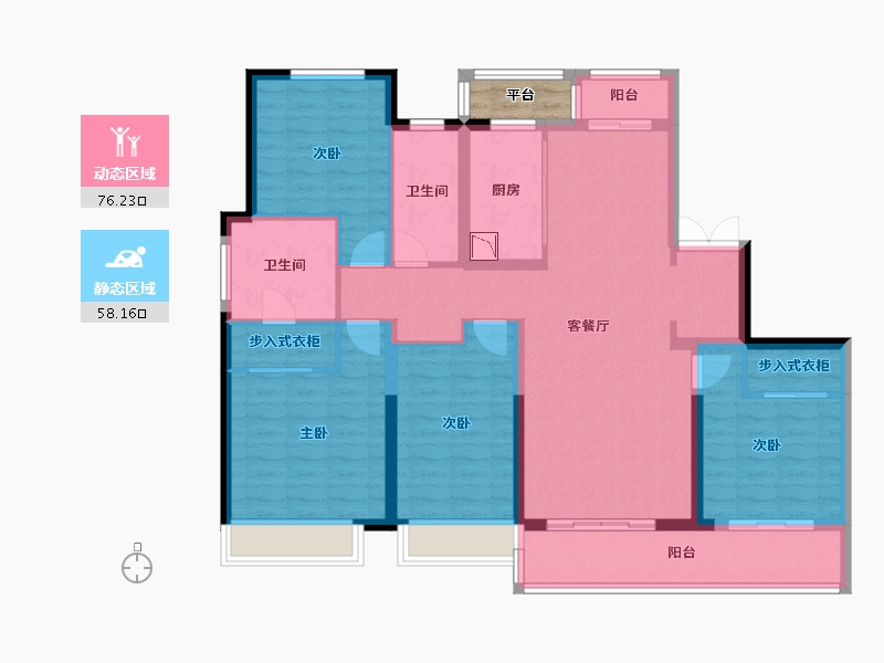 江苏省-常州市-琅越龙洲-122.41-户型库-动静分区